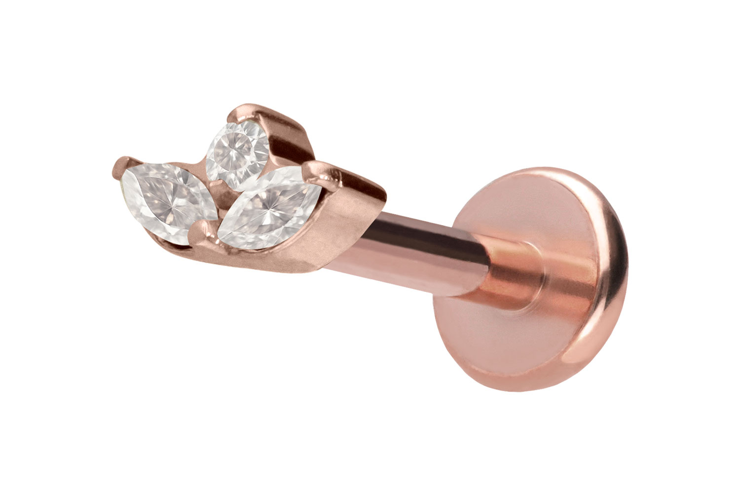 Titan Labret Piercing mit Push Fit LOTUSBLÜTE